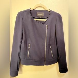 Banana Republic Navy Asymmetric Zipper Moto Jacket Size 6
